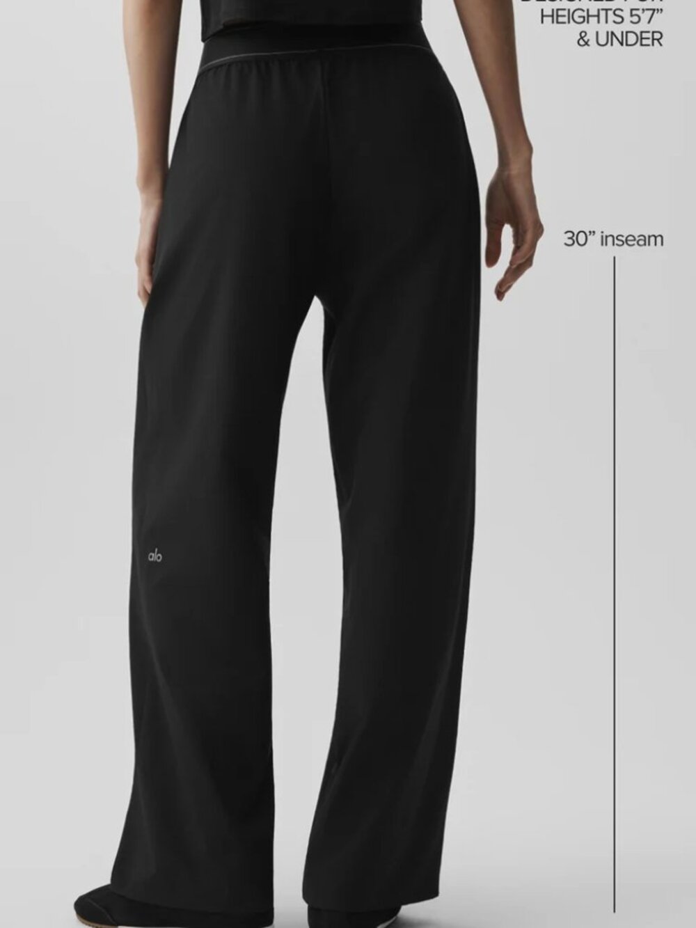 NWT👋ALO Yoga Suit Up Trouser Black Wide Leg🚀Regular 30" Inseam - Picture 10 of 12